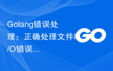 Golang错误处理：正确处理文件I/O错误