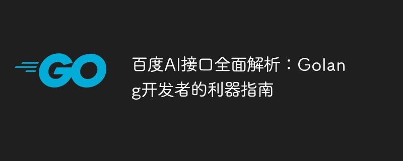百度ai接口全面解析：golang开发者的利器指南