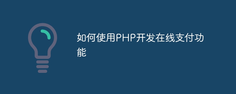 如何使用php开发在线支付功能
