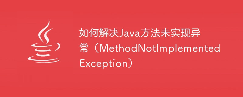 如何解決Java方法未實作異常（MethodNotImplementedException）