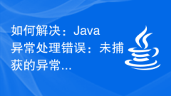 해결 방법: Java 예외 처리 오류: 포착되지 않은 예외
