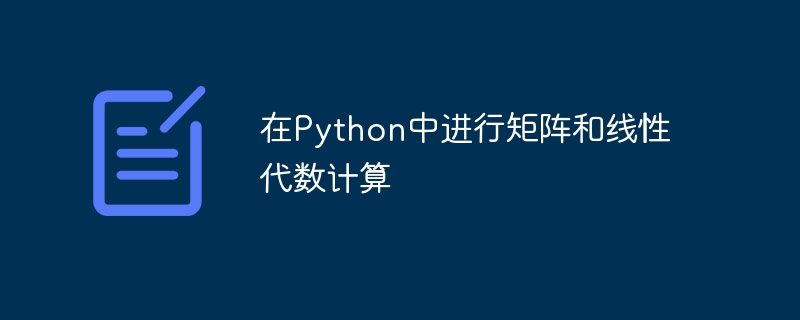 在Python中进行矩阵和线性代数计算