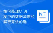 如何处理C++开发中的数据加密和解密算法的选择和实现问题