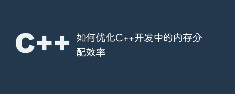 如何优化C++开发中的内存分配效率