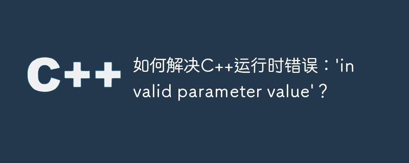 如何解决c++运行时错误：\'invalid parameter value\'？