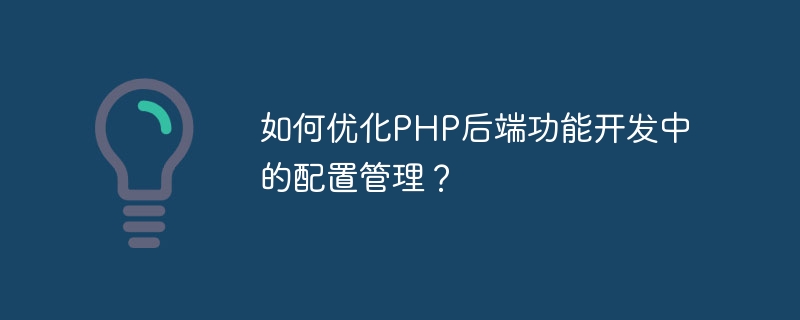如何优化PHP后端功能开发中的配置管理？