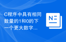 C程序中具有相同数量的1和0的下一个更大数字的二进制表示？