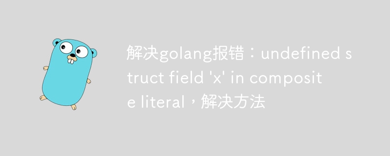 解决golang报错：undefined struct field 'x' in composite literal，解决方法