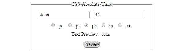 CSS 绝对和相对单位