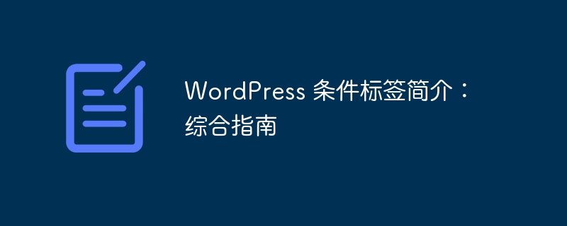 wordpress 条件标签简介：综合指南