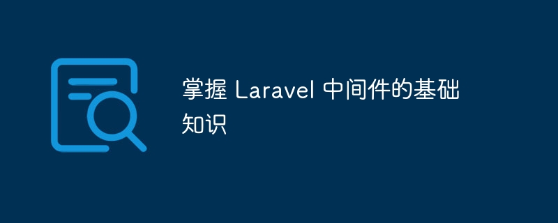 掌握 laravel 中间件的基础知识
