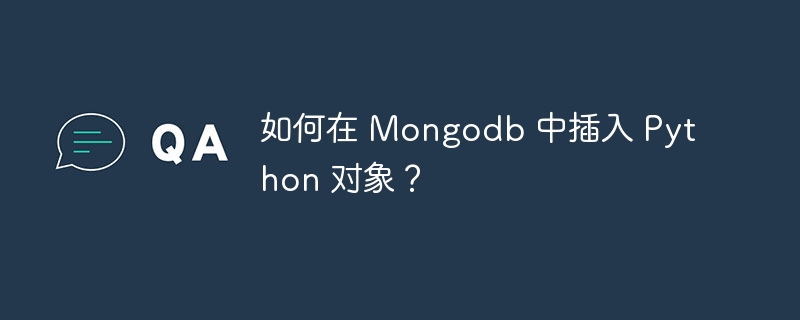 如何在 mongodb 中插入 python 对象？