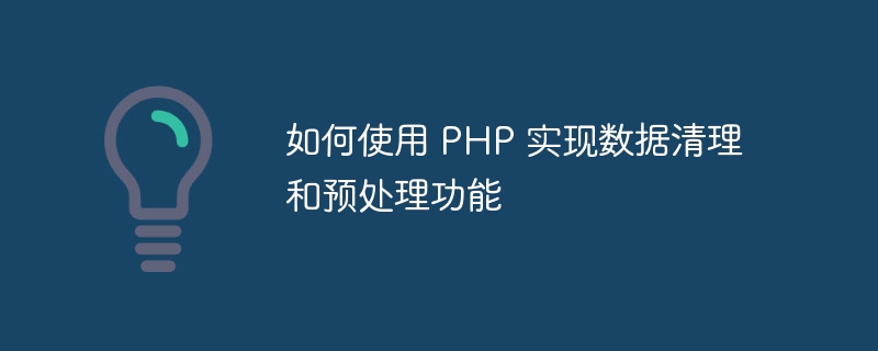 如何使用 php 实现数据清理和预处理功能
