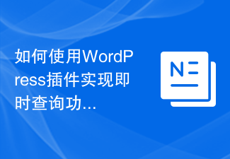 WordPress 플러그인을 사용하여 즉시 쿼리 기능을 구현하는 방법