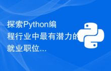 探索Python编程行业中最有潜力的就业职位