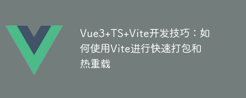 Vue3+TS+Vite development skills: How to use Vite for fast packaging and hot reloading
