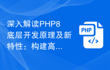 深入解读PHP8底层开发原理及新特性:构建高性能的应用程序