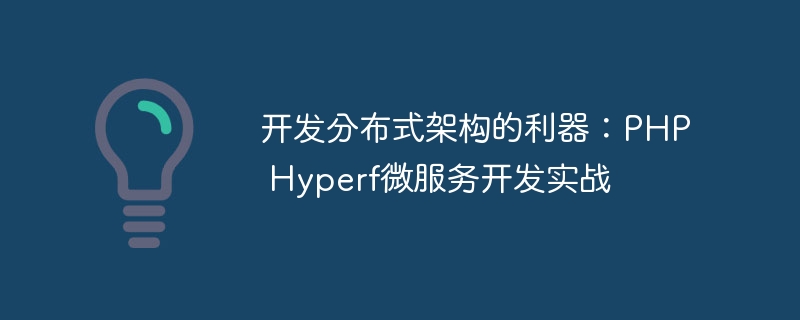 开发分布式架构的利器：php hyperf微服务开发实战