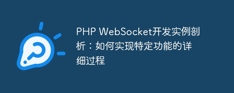 php websocket开发实例剖析：如何实现特定功能的详细过程