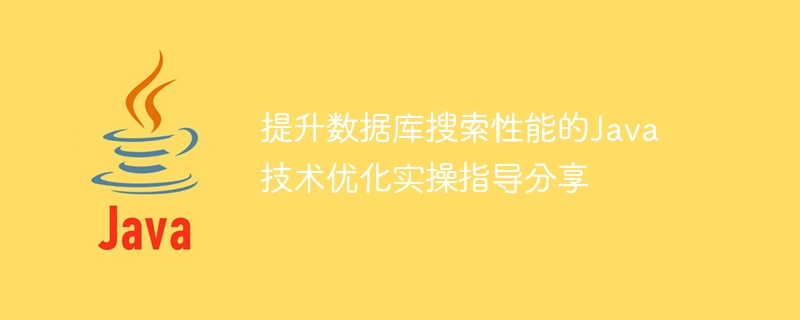 提升数据库搜索性能的java技术优化实操指导分享