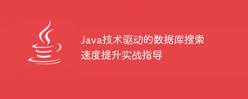 java技术驱动的数据库搜索速度提升实战指导