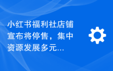 小红书福利社店铺宣布将停售，集中资源发展多元电商