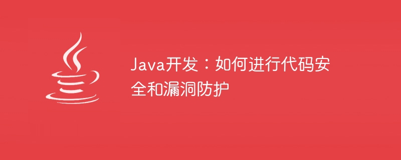 Java开发：如何进行代码安全和漏洞防护