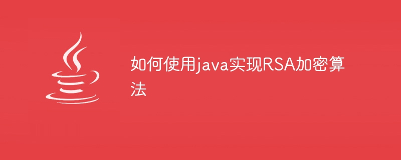 如何使用java实现rsa加密算法