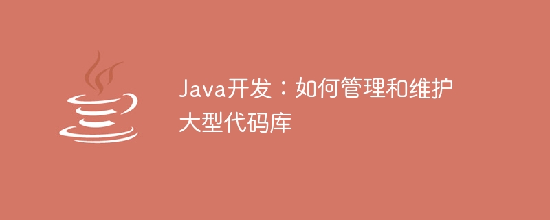 java开发：如何管理和维护大型代码库