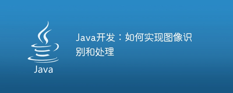 java開發(fā)：如何實現(xiàn)圖像識別和處理