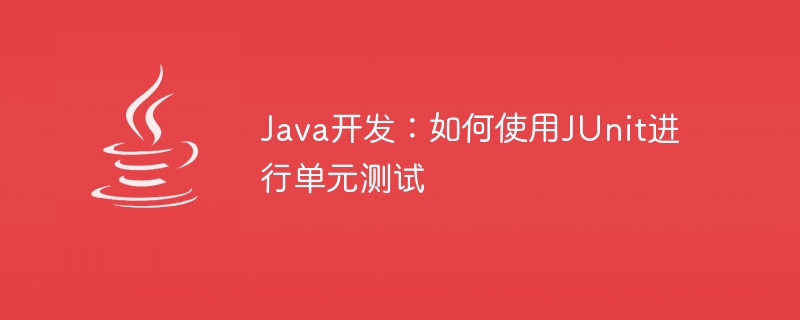 java开发：如何使用junit进行单元测试