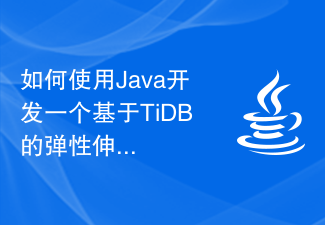 如何使用Java开发一个基于TiDB的弹性伸缩数据库应用