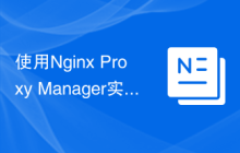 使用Nginx Proxy Manager实现负载均衡和高可用性