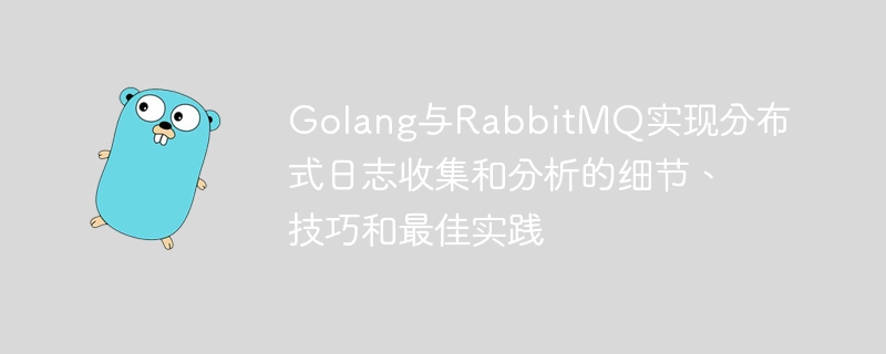 Golang與RabbitMQ實現分散式日誌收集和分析的細節、技巧和最佳實踐