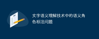 文字语义理解技术中的语义角色标注问题