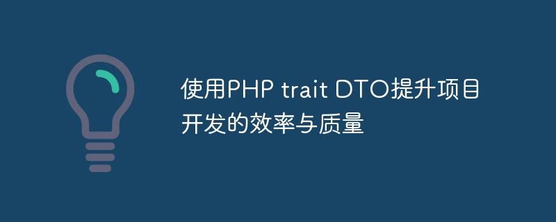 使用php trait dto提升项目开发的效率与质量