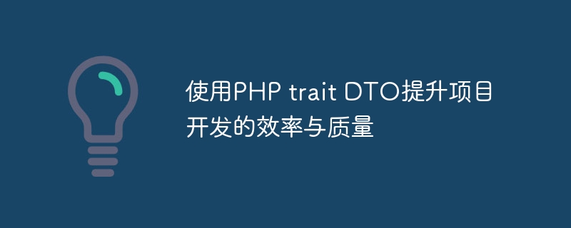 使用PHP trait DTO提升项目开发的效率与质量