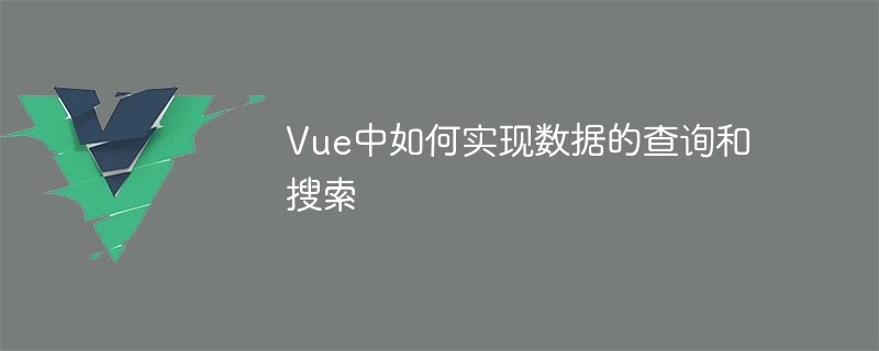 vue中如何实现数据的查询和搜索