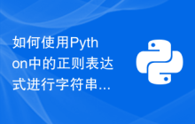 如何使用Python中的正则表达式进行字符串匹配
