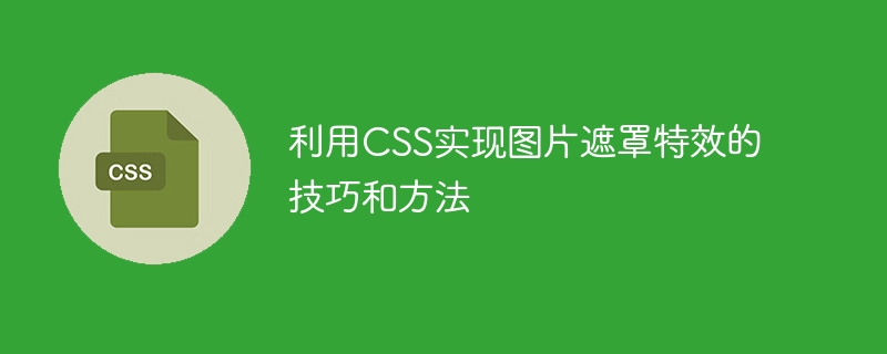 利用css实现图片遮罩特效的技巧和方法