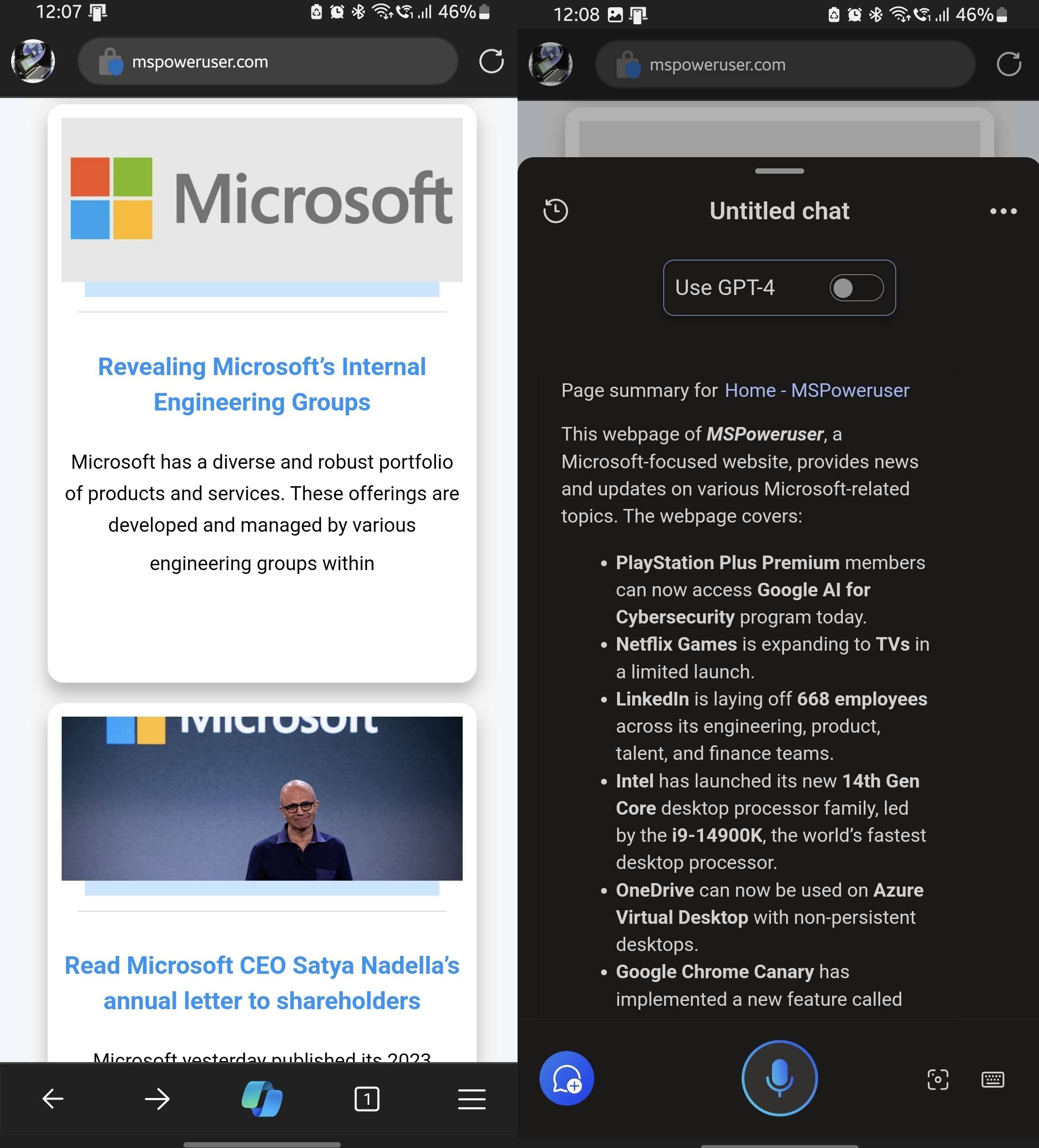 microsoft edge for android 现在通过 copilot 提供一键式网页摘要