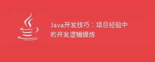 java开发技巧：项目经验中的开发逻辑提炼
