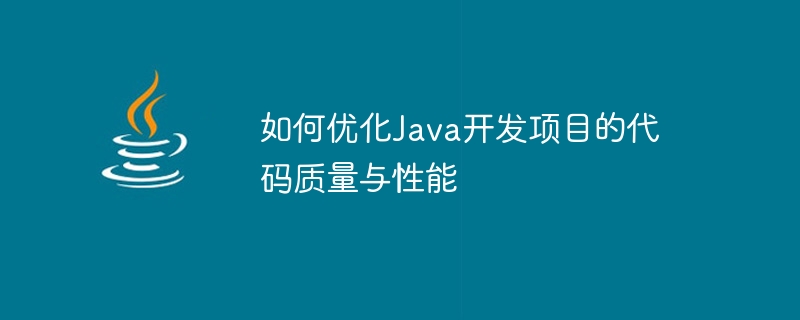 如何优化java开发项目的代码质量与性能