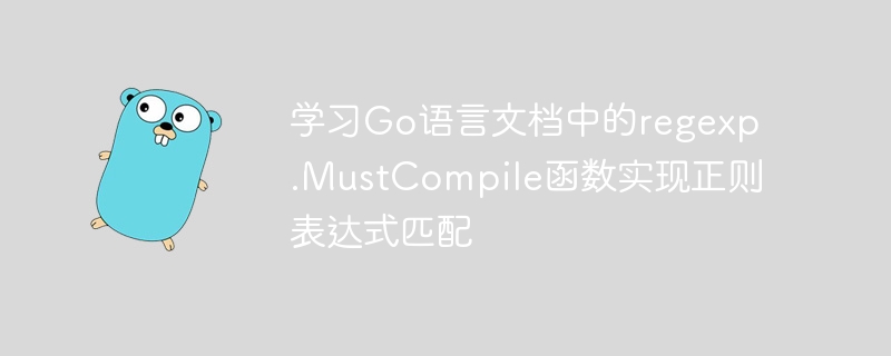 学习Go语言文档中的regexp.MustCompile函数实现正则表达式匹配
