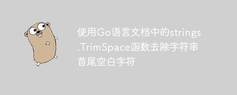 Use the strings.TrimSpace function in the Go language documentation to remove leading and trailing whitespace characters from a string.