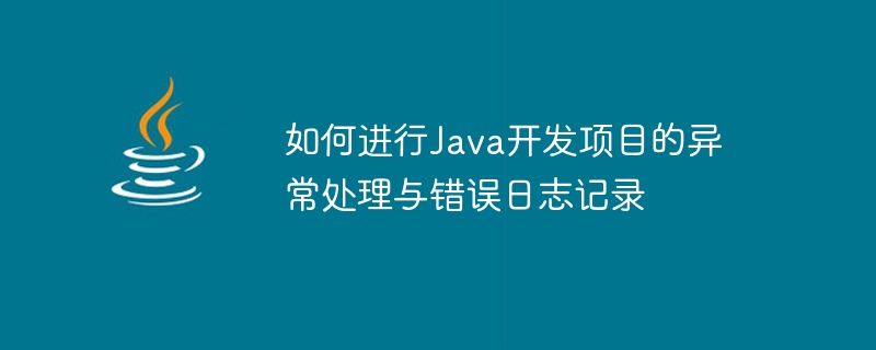 如何进行java开发项目的异常处理与错误日志记录