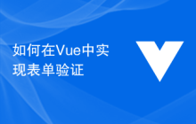 如何在Vue中实现表单验证