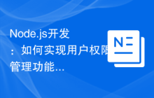 Node.js开发：如何实现用户权限管理功能