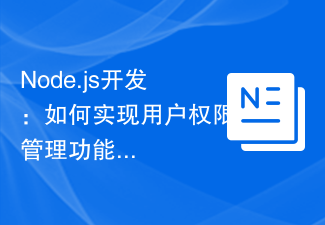 Node.js 개발: 사용자 권한 관리 기능을 구현하는 방법