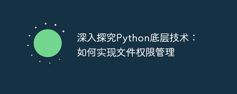 深入探究python底层技术：如何实现文件权限管理
